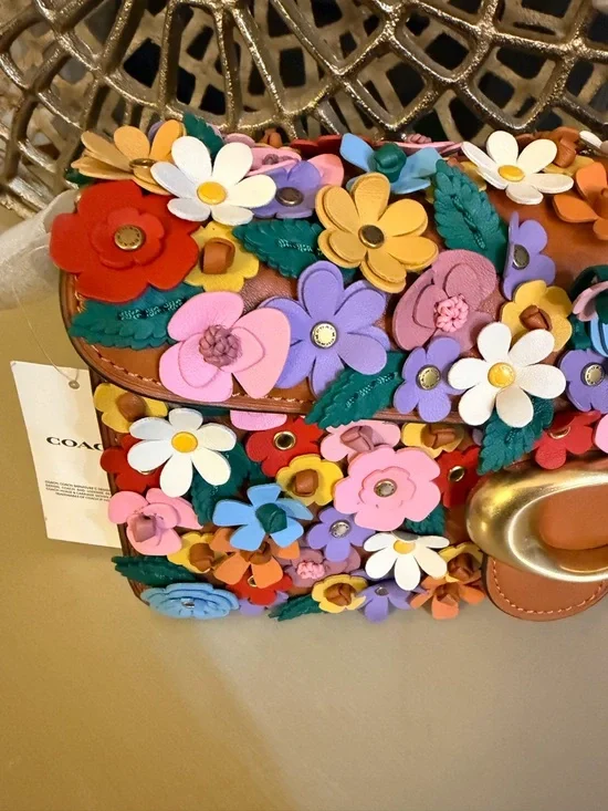 Coach Tabby Shoulder Bag 26 Floral Appliqué Nappa Leather CDZ35 - Picture 5 of 17